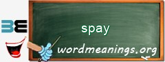 WordMeaning blackboard for spay